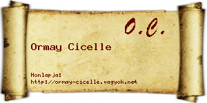 Ormay Cicelle névjegykártya